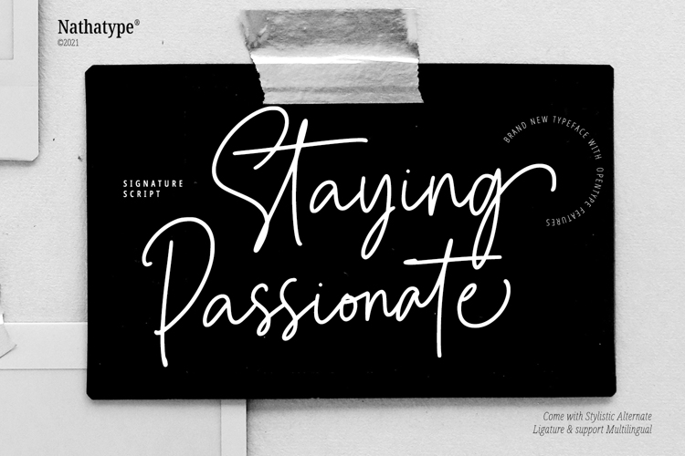 Staying Passionate Font website image