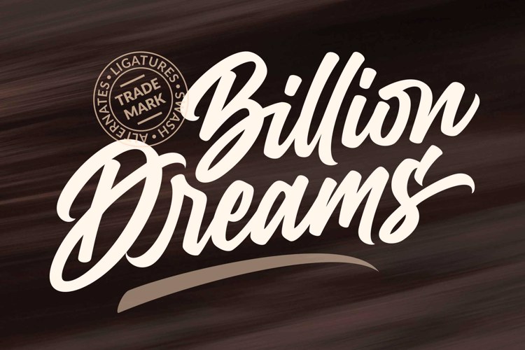 Billion Dreams Font website image