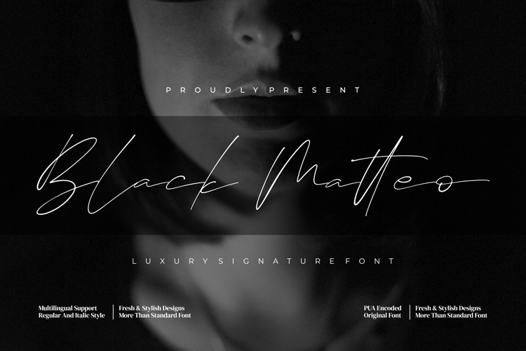 Black Matteo Font website image