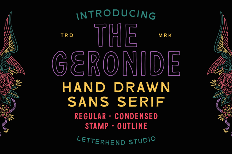 Geronide Regular Demo Font website image