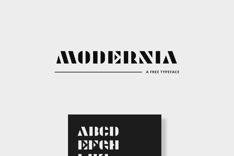 Modernia Font website image