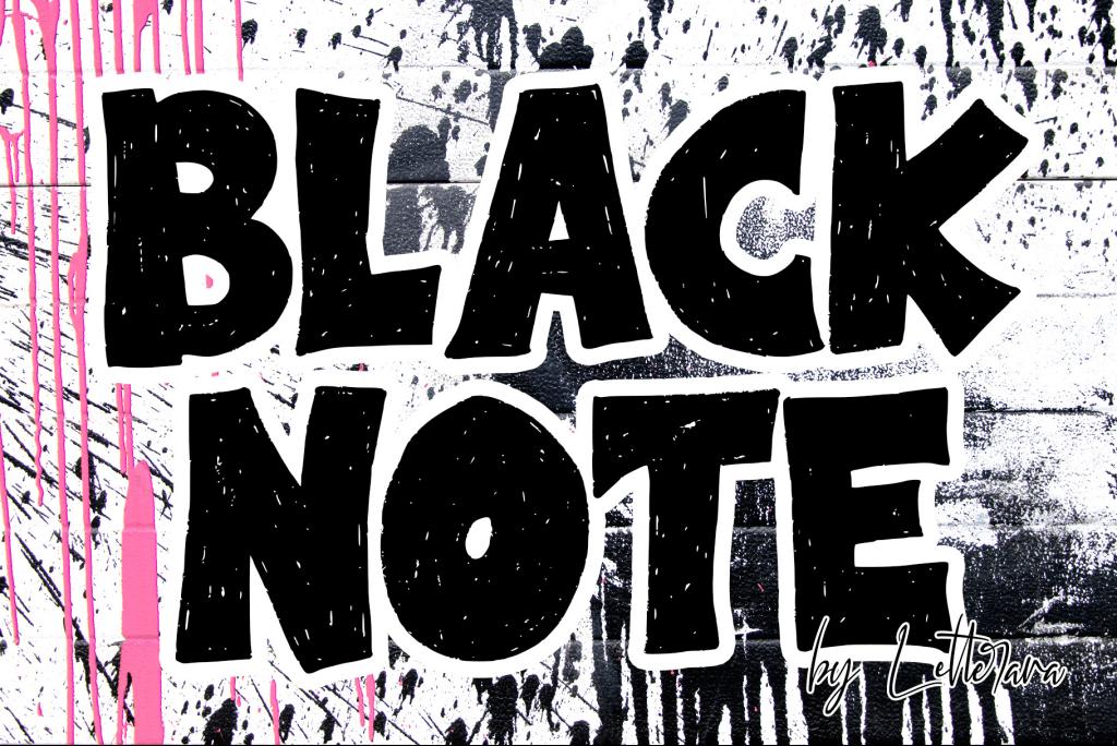 Black Note Font website image