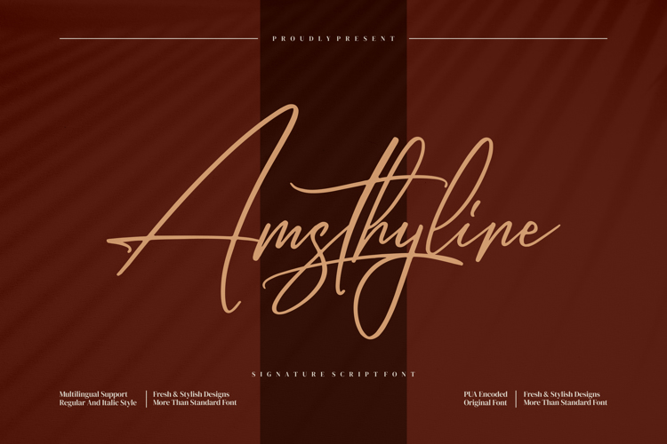 Amsthyline Font website image