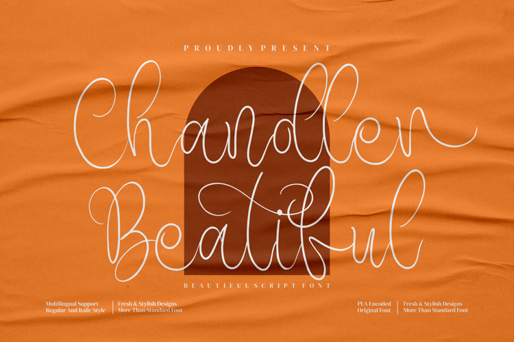 Chandler Beautiful Font website image