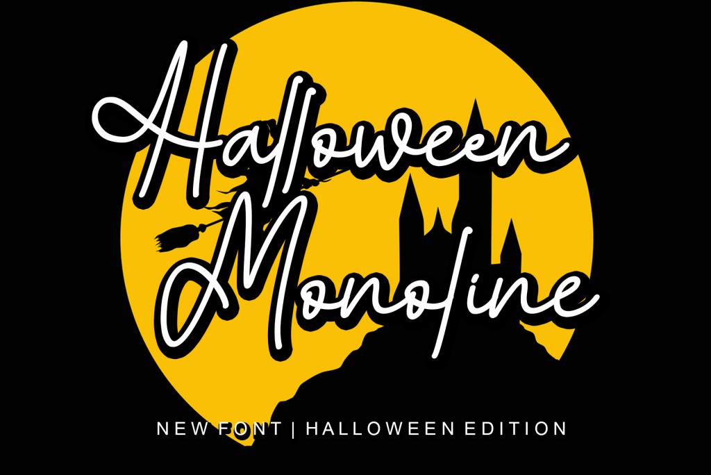 Halloween Monoline – Personal U Font website image