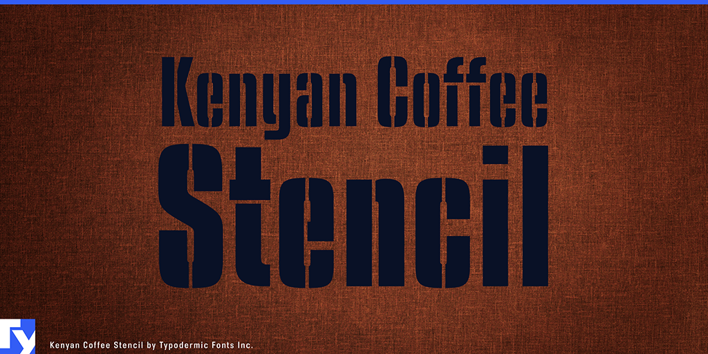 Kenyan Coffee Stencil Font website image