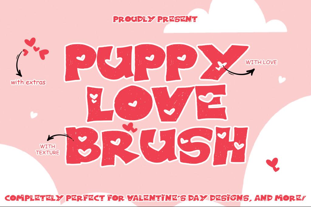 PUPPY LOVE BRUSH Font website image