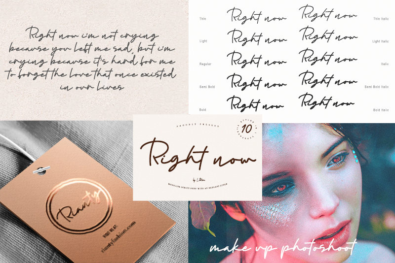 Right now Font website image