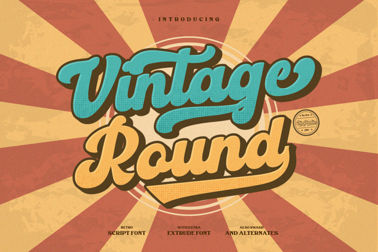 Vintage Round Font website image