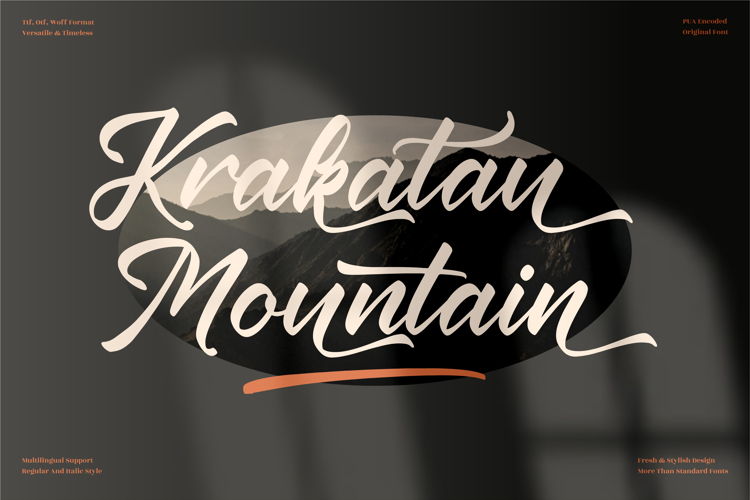 Krakatau Mountain Font website image