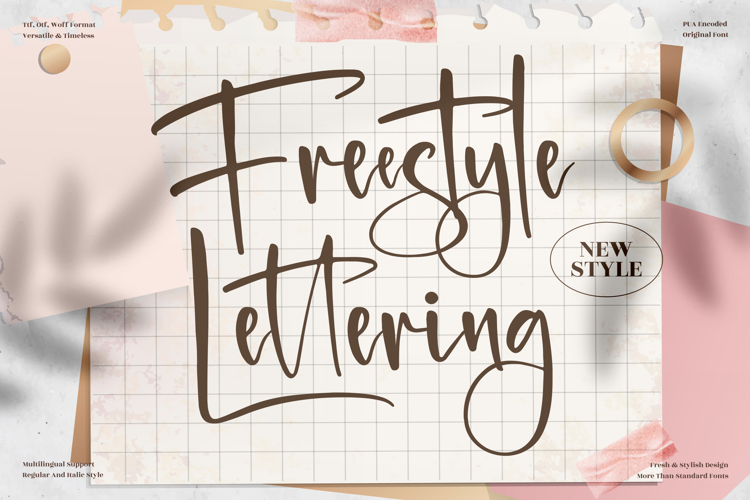 Freestyle Lettering Font website image