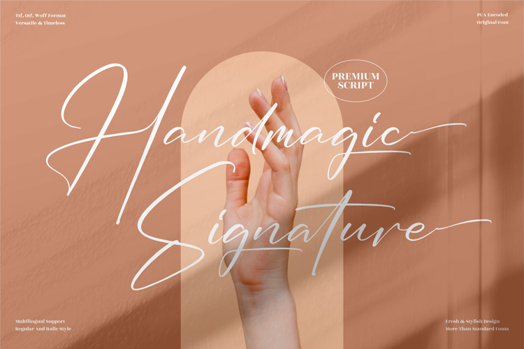Handmagic Signature Font website image