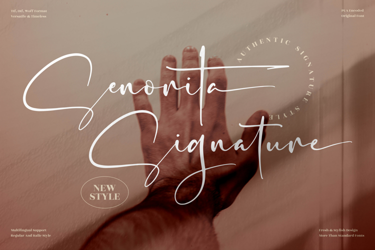 Senorita Signature Font website image