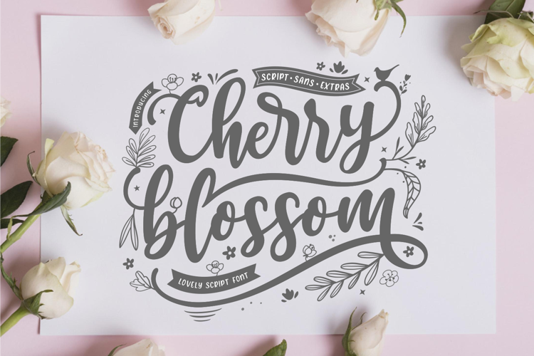 Cherry Blossom Script Font website image