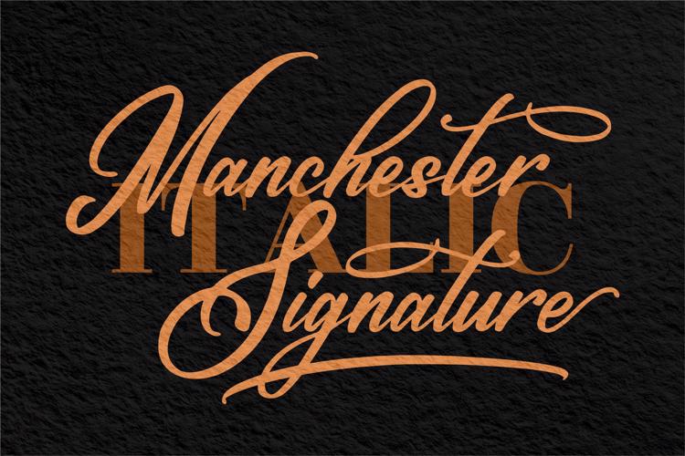 Manchester Signature Font website image