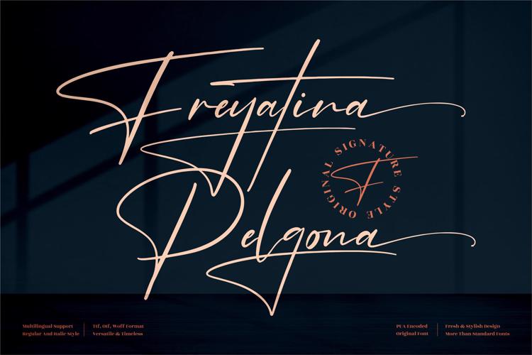 Freyatina Pelgona Font website image