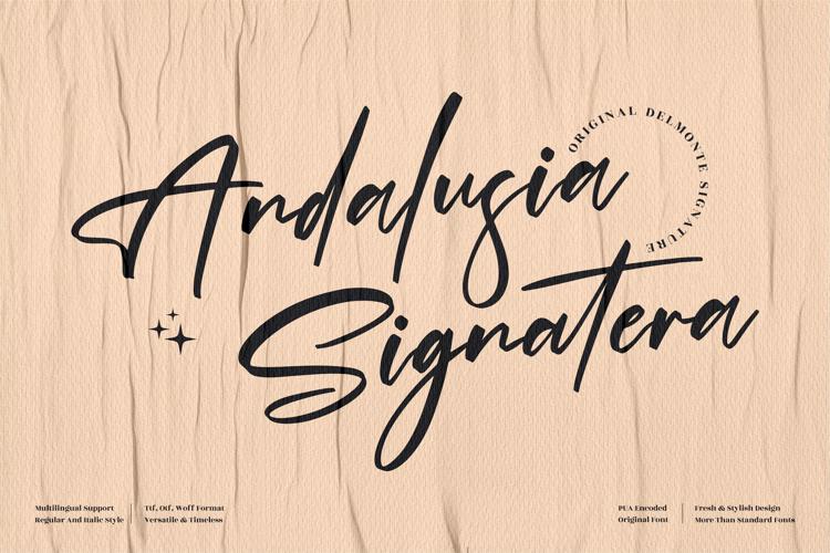 Andalusia Signature Font website image