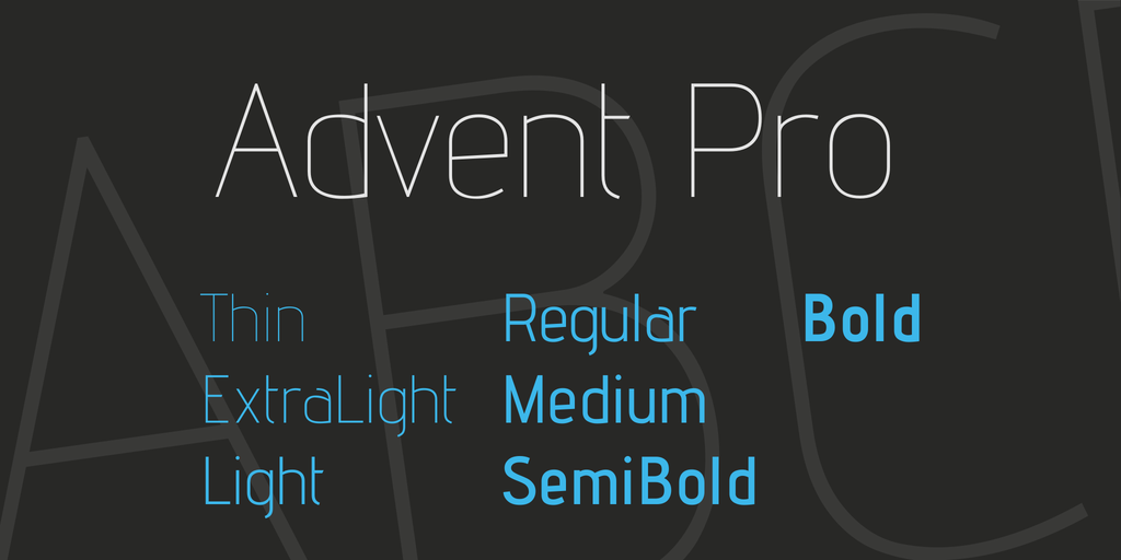 Advent Pro Font Family website image