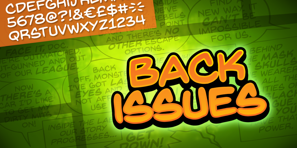Back Issues BB Font Family website image