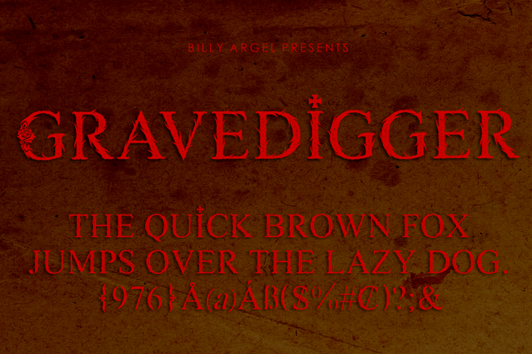 GRAVEDIGGER Font website image