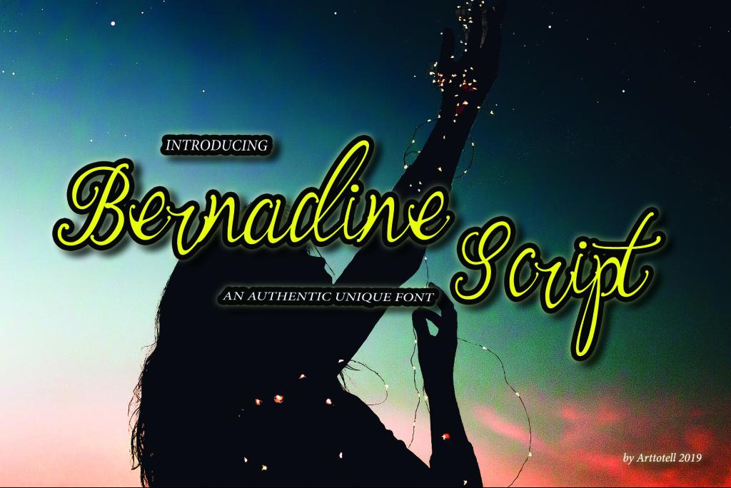 Bernadine Script Font website image