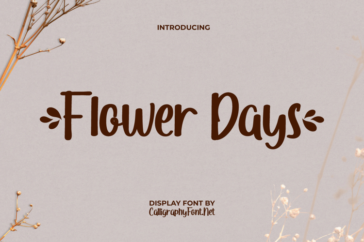 Flower Days Font website image