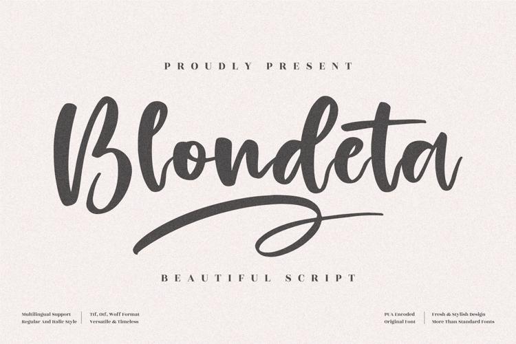 Blondeta Font website image