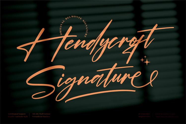 Hendycroft Signature Font website image