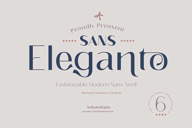 Eleganto Sans Thin Font website image