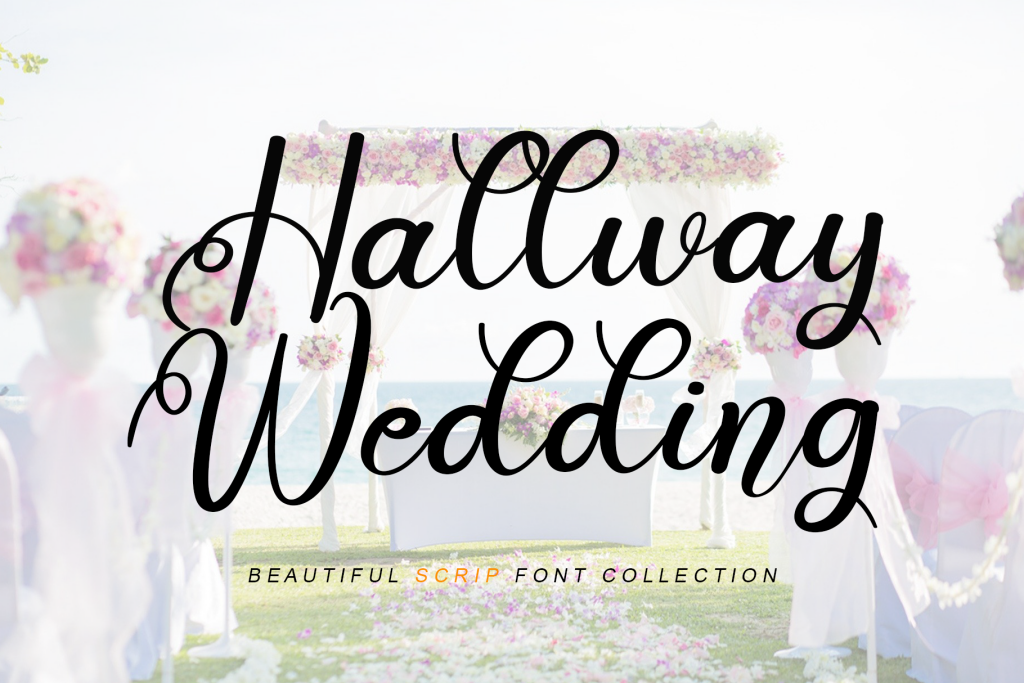 Hallway Wedding Font website image