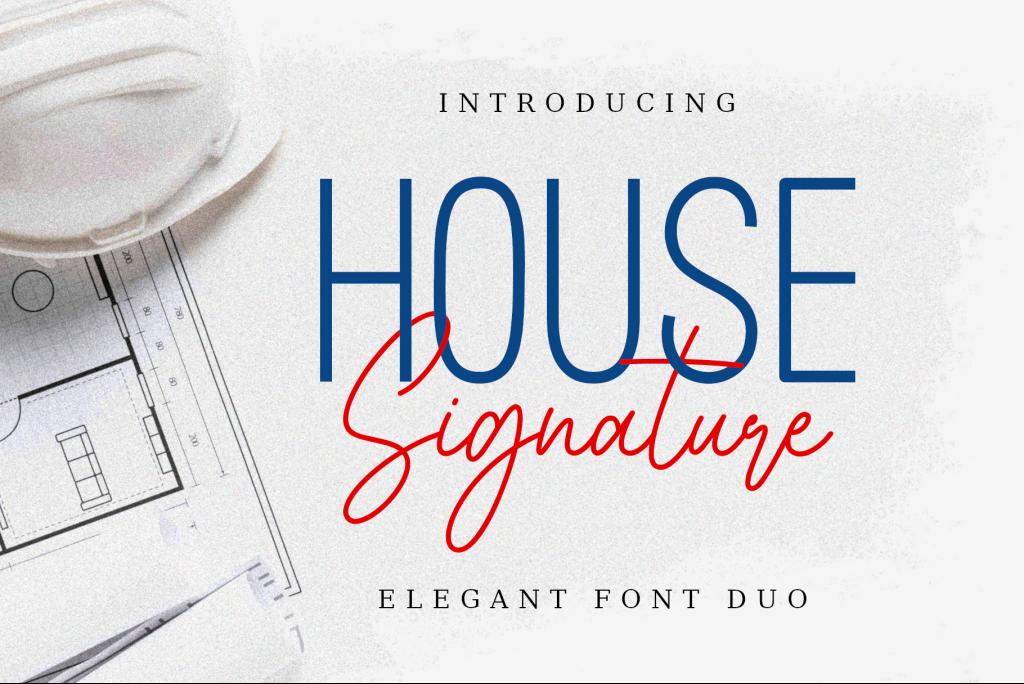 House Signature Font Family website image