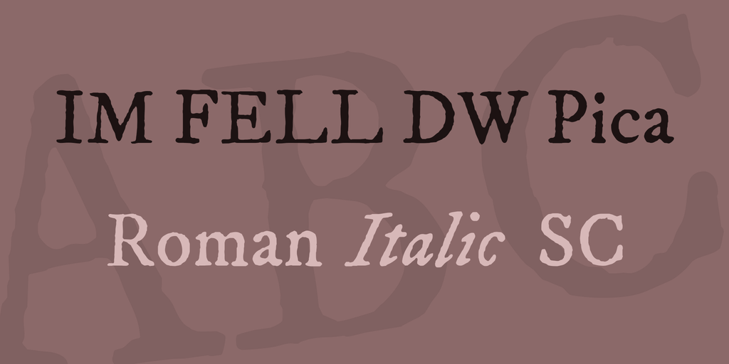 IM FELL DW Pica Font Family website image