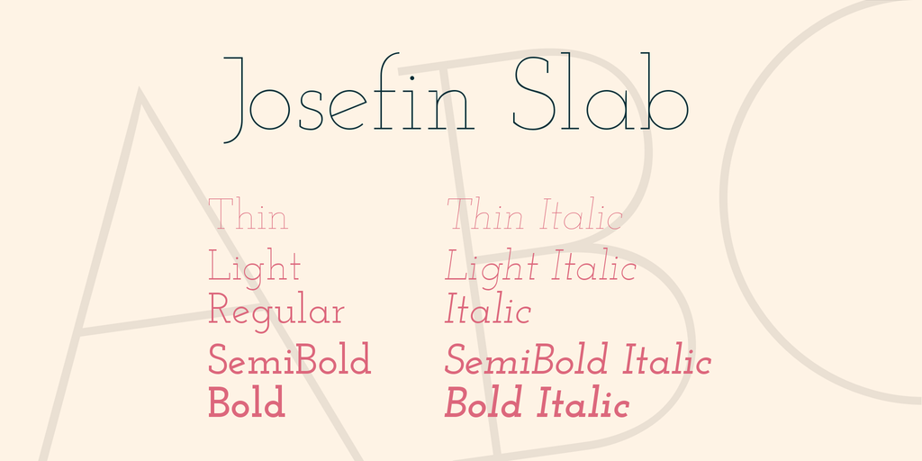 Josefin Slab Font Family website image