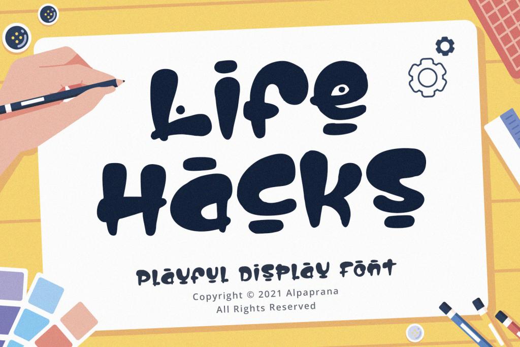 Life Hacks Font website image