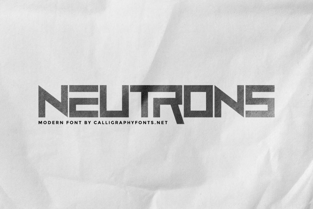 Neutrons Demo Font website image