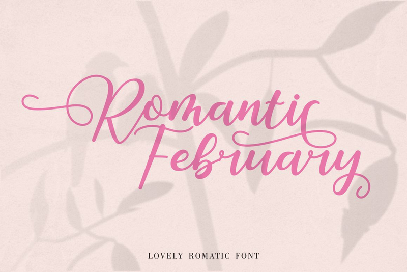 Romantic February Font website image