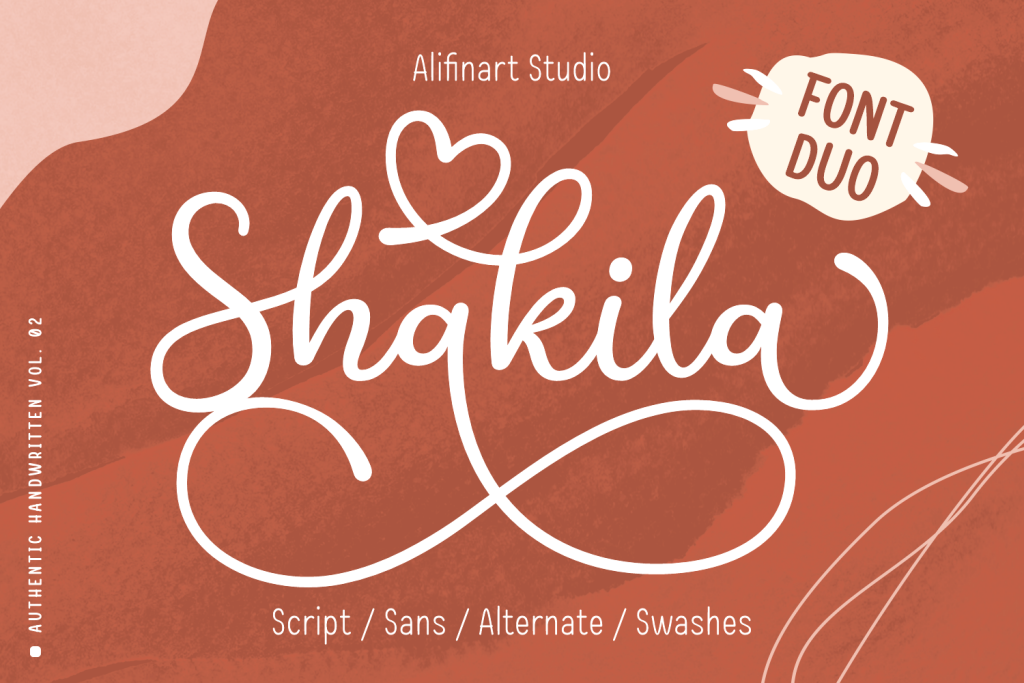 Shakila Script Font website image