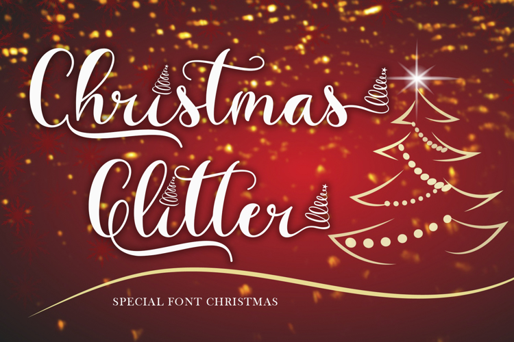 Christmas Glitter Font website image