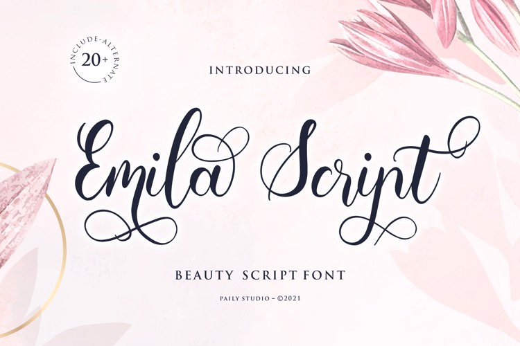 Emila Script Font website image
