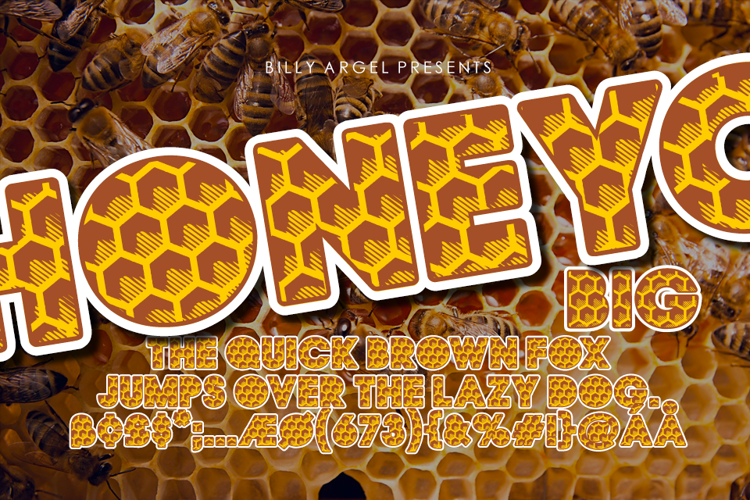 HONEYCOMB BIG Font website image