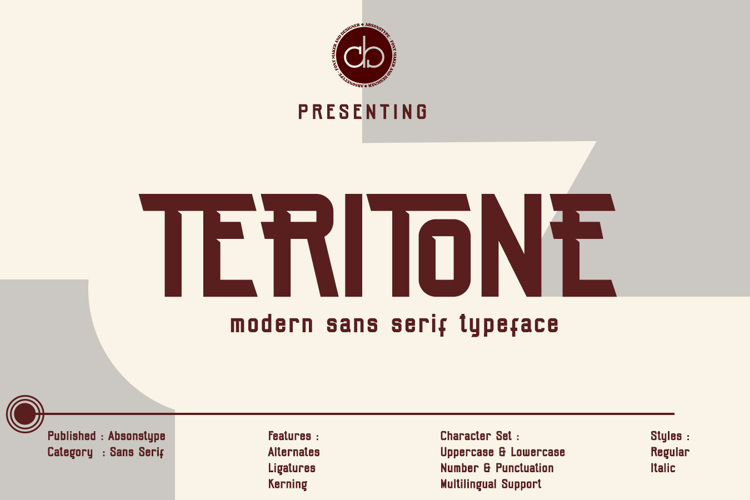 TERITONE Font website image