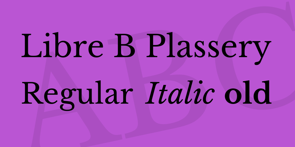 Libre B Plassery Font Family website image