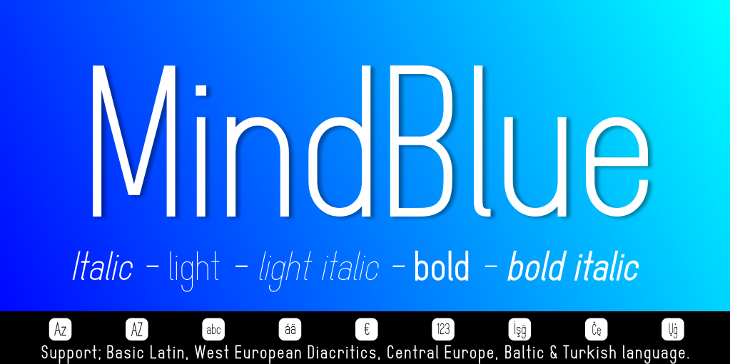 MindBlue Font Family website image