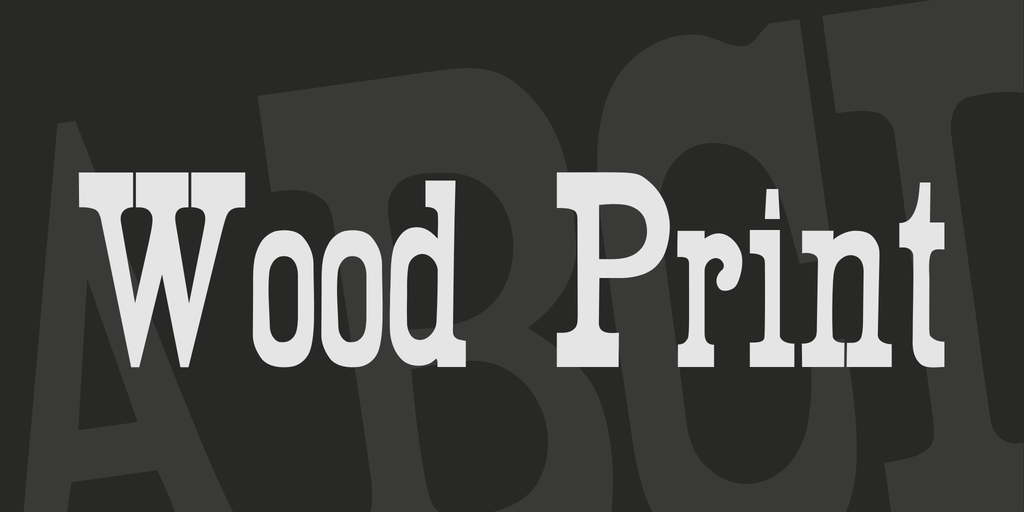 Wood Print Font website image