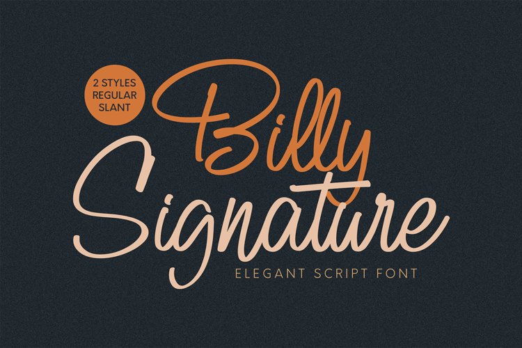 Billy Signature Font website image