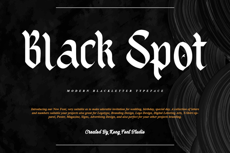 Black Spot Font website image