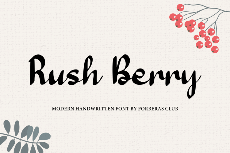 Rush Berry Font website image