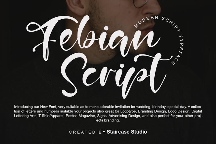 Febian Script Font website image