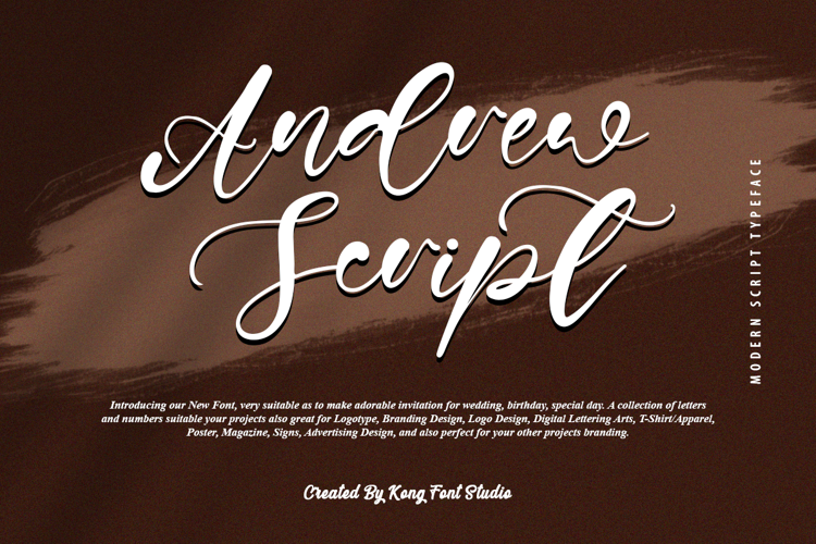 Andrew Script Font website image