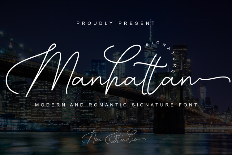 Manhattan Signature Font website image